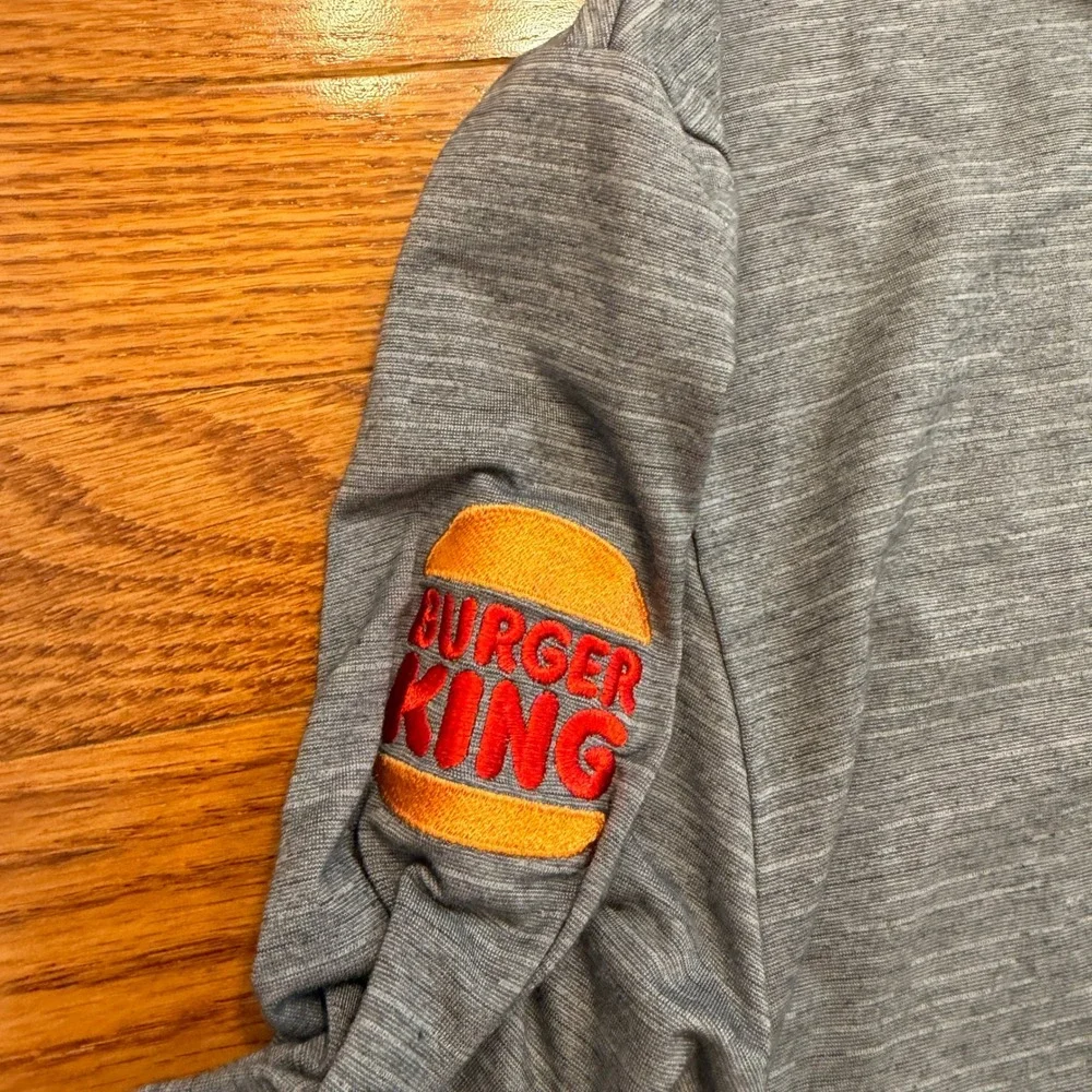 Travis Mathew 1/4 Zip Pullover Mens Large Golf Gray Burger King Coca-Cola Logos